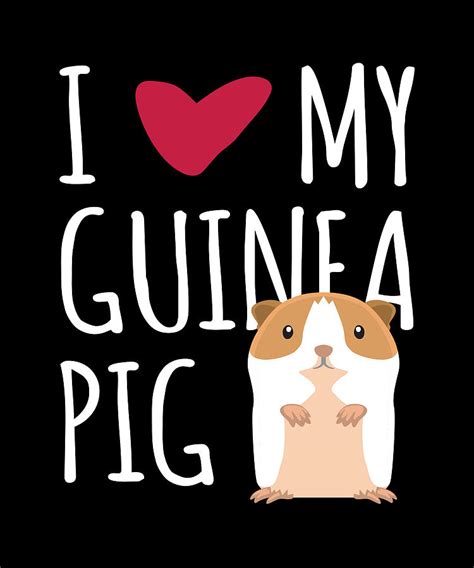 I Love My Guinea Pig Guinea Pig Digital Art by Moon Tees