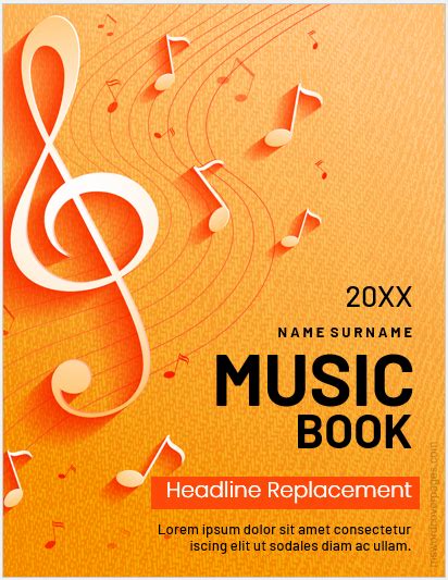 Music book cover page template | MS Word Cover Page Templates