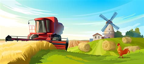 Vector illustration rural summer landscape - Download Free Vectors, Clipart Graphics & Vector Art
