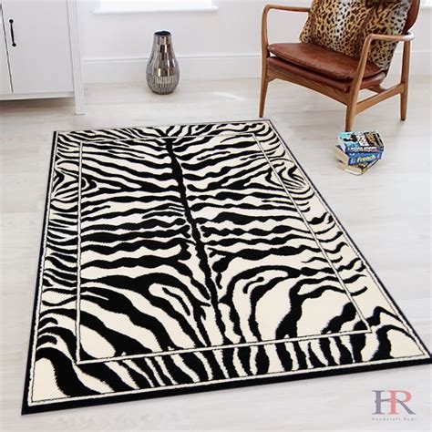 Handcraft Rugs Animal skin. Zebra skin print rug. Black and White ,Contemporary, modern area rug ...