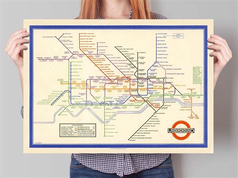 London Underground Poster Harry Beck's Tube Map - Etsy UK | London ...