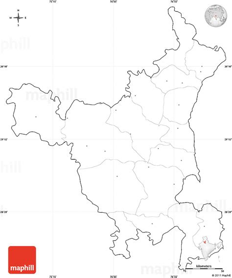 Blank Simple Map of Haryana, cropped outside, no labels