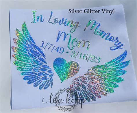 In Loving Memory Decal With Heart and Wings, Car Window Decal, Laptop Decal - Etsy