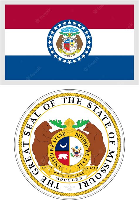 Premium Vector | Missouri us state flag and coat of arm design