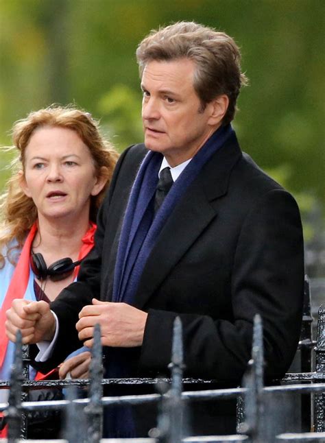 Colin Firth on the set of Bridget Jones's Baby as Mark Darcy|Lainey Gossip Entertainment Update