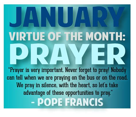 January Virtue of the Month is Prayer - Challenge