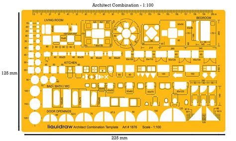 Liquidraw 1:100 Scale Architectural Scale Ruler Drawing Template ...