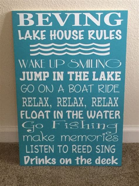 Lake House Rules Custom Sign by BlueLineDzigns on Etsy