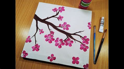 Easy Flowers Painting | Canvas Painting ideas For Kids | Simple Acrylic ...