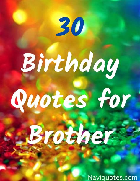 30 Birthday Quotes for Brother