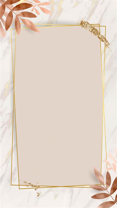 Leafy golden rectangle frame vector | premium image by rawpixel.com / nunny | Wallpaper iphone ...