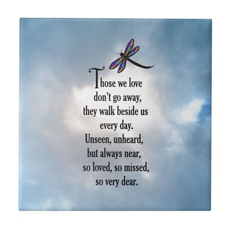 Dragonfly "So Loved" Poem Ceramic Tile | Zazzle.com | Grieving quotes, Sympathy quotes, Memories ...