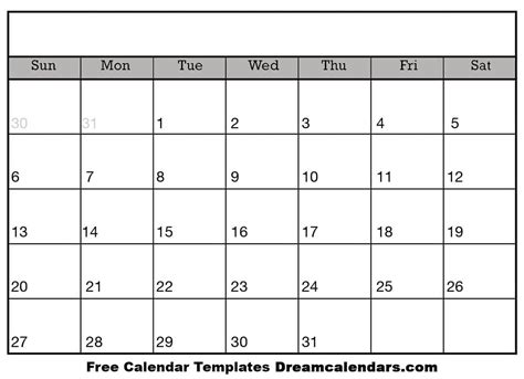 Printable Calendar Templates