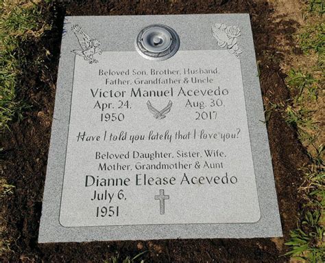 Double Deep Grave Markers / Granite Grave Markers - Acevedo ...