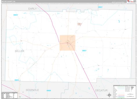 Miller County, GA Wall Map Premium Style by MarketMAPS - MapSales