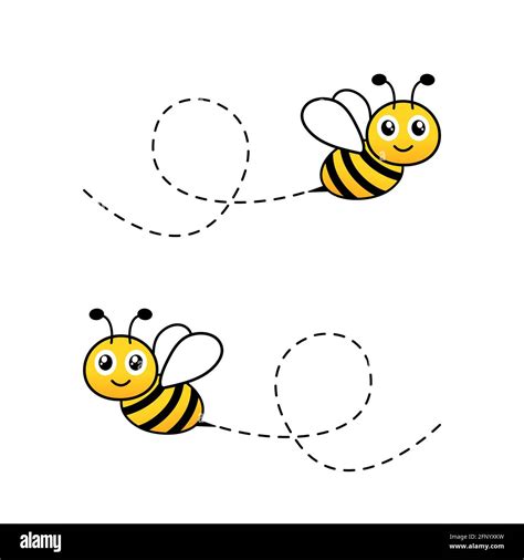 Cute flying bees. Bee character. Vector isolated on white Stock Vector ...