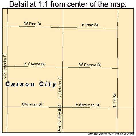 Carson City Michigan Street Map 2613600