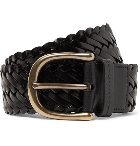 Tom Ford 4cm Black Woven Leather Belt in Black for Men - Lyst