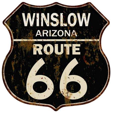 WINSLOW, ARIZONA Route 66 Shield Metal Sign Man Cave Garage ...