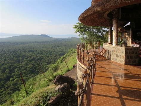 Paradise Lodge at Arba Minch, Ethiopia, stands on a ridge overlooking ...