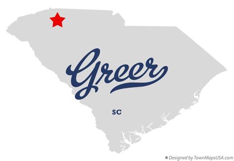 Map of Greer, SC, South Carolina