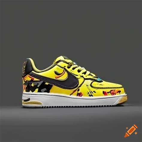 Yellow and black nike air force 1 sneakers on Craiyon
