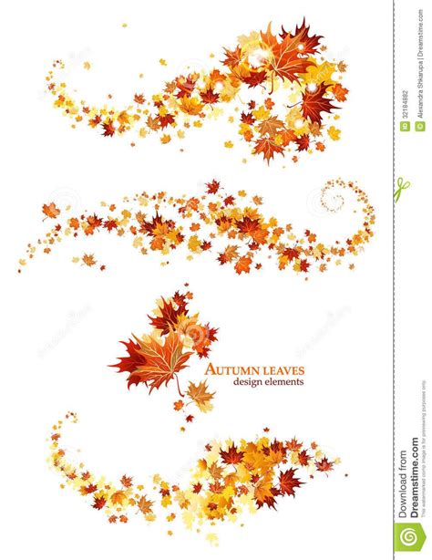 Autumn Leaves Design Elements Stock Photography - Image: 32184882 | Fall leaves tattoo, Autumn ...