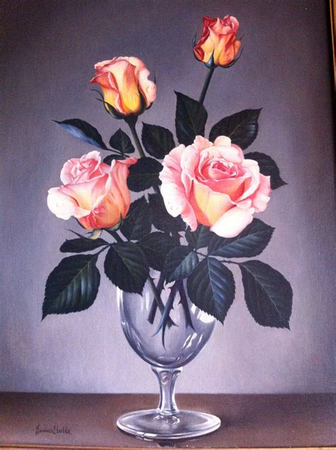 Fine Art still life Oil Painting of Roses by VintageShepherdess