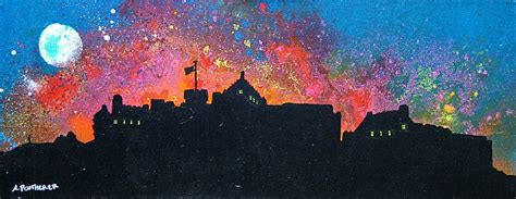 Paintings & prints of Edinburgh - Castle Fireworks, New Year, Scotland