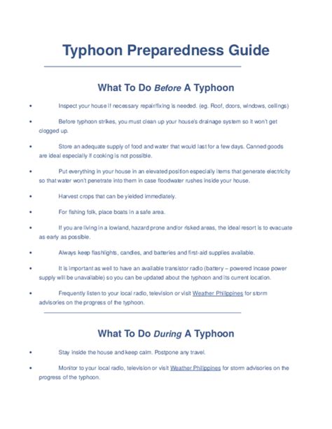 (DOC) Typhoon Preparedness Guide | Mikaela Velasquez Ü - Academia.edu