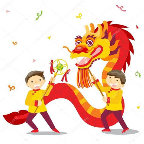 Chinese new year festival/Dragon dance Stock Vector Image by ©whanwhan.ai #122017414