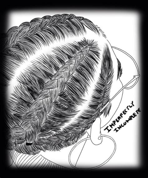 Hair Black woman braids cornrows ear ring drawing doodle picture ...