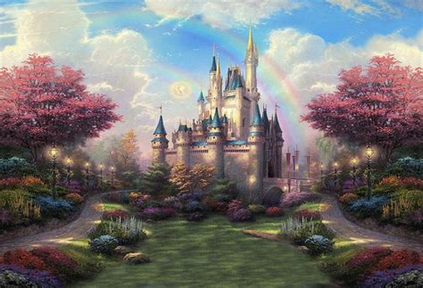 Castle Backdrops Garden Backdrops Colorful Backgrounds S-2716 | Castle painting, Castle backdrop ...