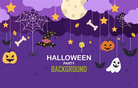 halloween party background with clouds, bats and pumpkins 30514050 ...