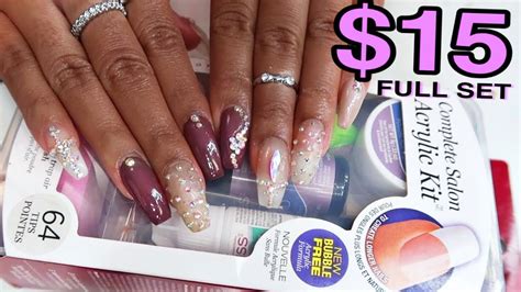 I Tried the Kiss Complete Salon Acrylic Nail Kit! DIY $15 FULL SET! - YouTube