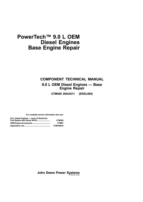 John Deere Diesel Engine Manuals - MARINE DIESEL BASICS