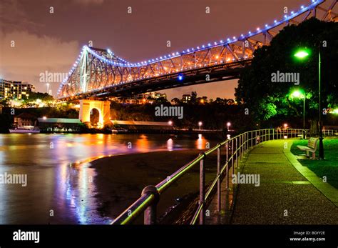 BRISBANE, Australia - Brisbane's Story Bridge at night from Captain ...