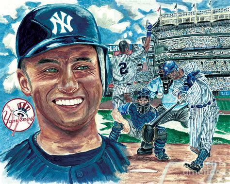 Derek Jeter 3000 Hit Painting by Israel Torres