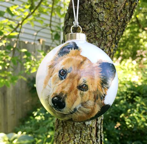 Dog Ornament custom pet portrait pet memorial ornament dog | Etsy