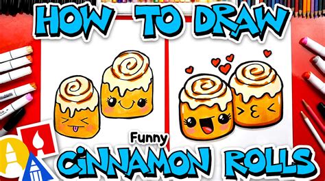 How To Draw Funny Cartoon Cinnamon Rolls