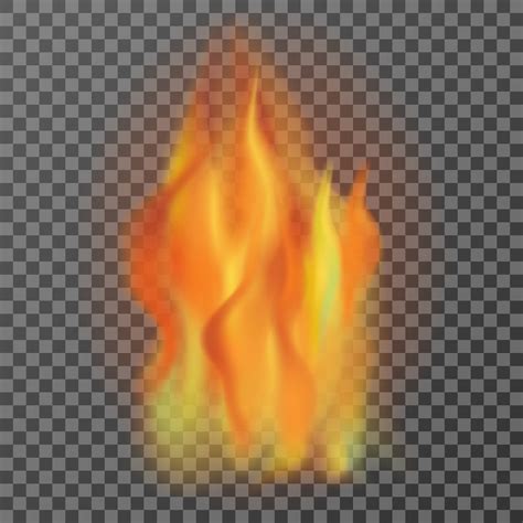 Realistic fire flames isolated on transparent background, vector illutration 2299390 Vector Art ...