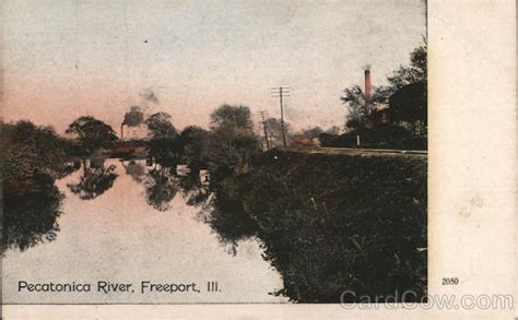 Pecatonica River Freeport, IL Postcard