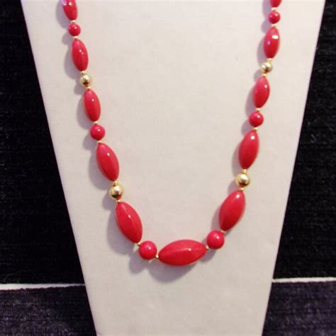 Red Bead Necklace - Etsy