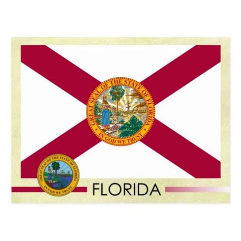 Florida State Flag and Seal Postcard | Zazzle.com