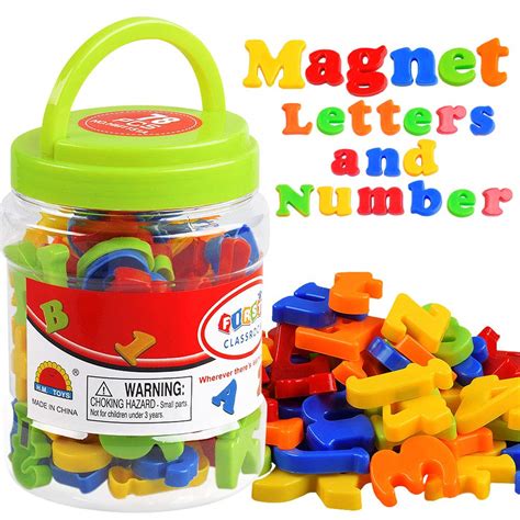 Buy Magnetic Letters Numbers Alphabet ABC 123 Fridge Magnets Plastic Toy Set for Kids ...