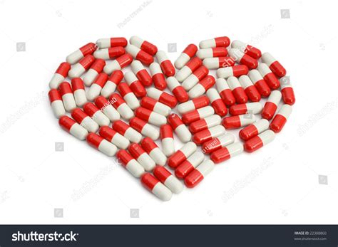 Red Pill Heart Isolated On White Stock Photo 22388860 - Shutterstock