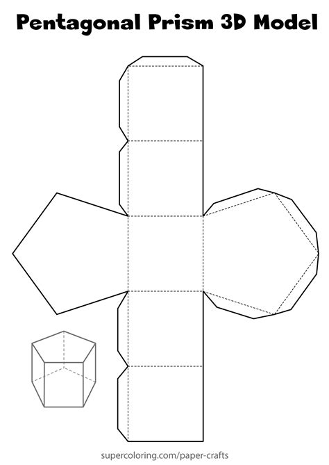 Pentagonal Prism 3D Paper Model | Free Printable Papercraft Templates