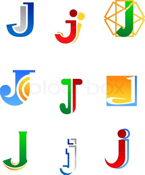 Set of alphabet symbols and elements of letter J | Stock Vector | Colourbox