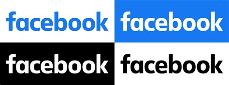 Facebook Text Logo - Vector Set Collection - Black Silhouette - Latest ...