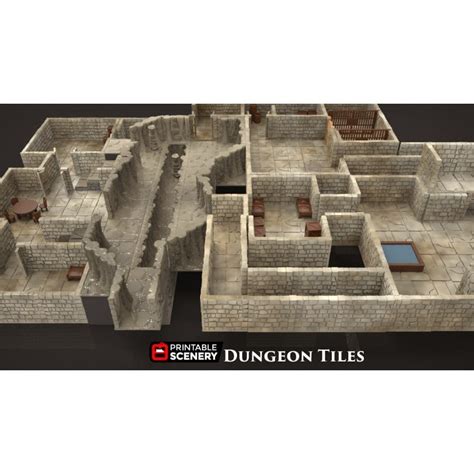 3D Printable Dungeon Tiles Base Set